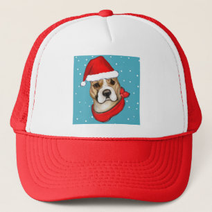 American Staffordshire Terrier Weihnachtsmann Truckerkappe