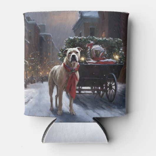 American Staffordshire Weihnachtsfeiertage Dosenkühler (Vorderseite)