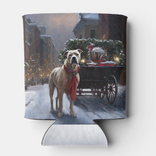 American Staffordshire Weihnachtsfeiertage Dosenkühler (Rückseite)