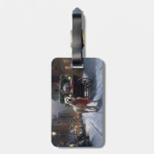 American Staffordshire Weihnachtsfeiertage Gepäckanhänger (Rückseite vertikal)