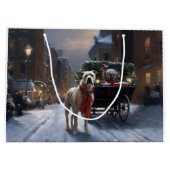 American Staffordshire Weihnachtsfeiertage Große Geschenktüte (Rückseite)