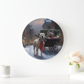 American Staffordshire Weihnachtsfeiertage Große Wanduhr (Zuhause)