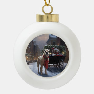 American Staffordshire Weihnachtsfeiertage Keramik Kugel-Ornament