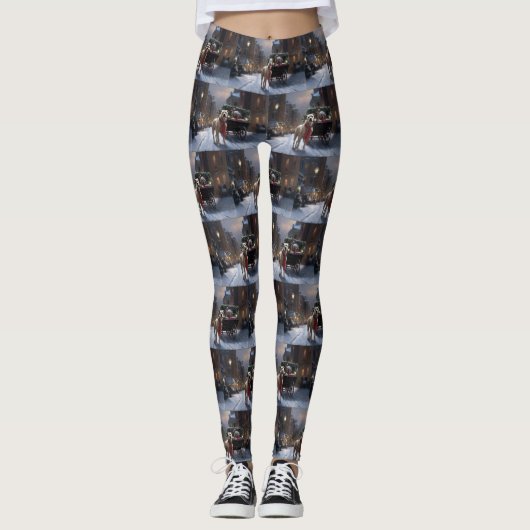 American Staffordshire Weihnachtsfeiertage Leggings (Vorderseite)