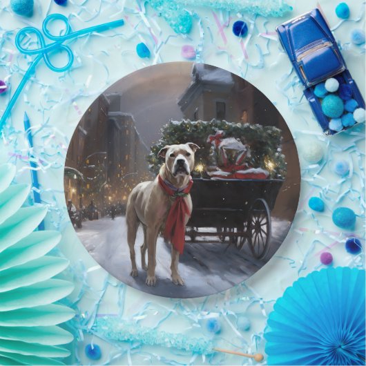 American Staffordshire Weihnachtsfeiertage Pappteller (Party)