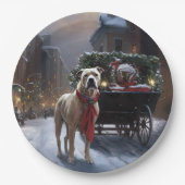 American Staffordshire Weihnachtsfeiertage Pappteller (Vorderseite)