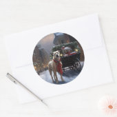 American Staffordshire Weihnachtsfeiertage Runder Aufkleber (Umschlag)