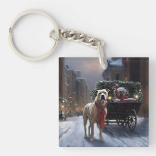 American Staffordshire Weihnachtsfestzeit Schlüsselanhänger