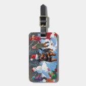 American Staffordshire Weihnachtsschnee Gepäckanhänger (Vorderseite vertikal)