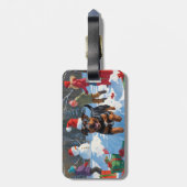 American Staffordshire Weihnachtsschnee Gepäckanhänger (Rückseite vertikal)