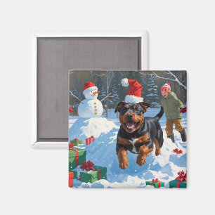American Staffordshire Weihnachtsschnee Magnet