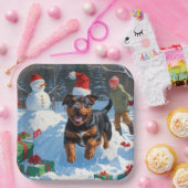 American Staffordshire Weihnachtsschnee Pappteller (Party)