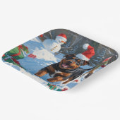 American Staffordshire Weihnachtsschnee Pappteller (Gewinkelt)