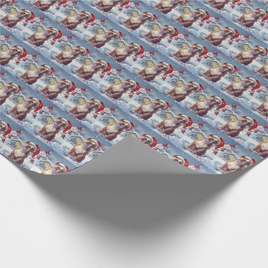 American Staffordshire Winter Wunderland Weihnacht Geschenkpapier (Ecke)