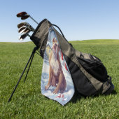 American Staffordshire Winter Wunderland Weihnacht Golfhandtuch (Gras)