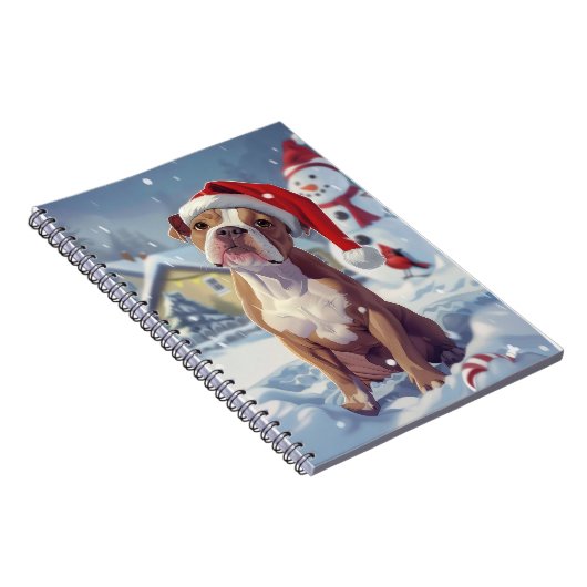 American Staffordshire Winter Wunderland Weihnacht Notizblock (Rechte Seite)