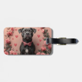American Staffordshire with Rose - Valentinstag Gepäckanhänger (Rückseite horizontal)
