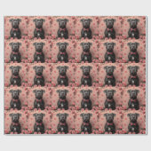 American Staffordshire with Rose - Valentinstag Geschenkpapier (Flach)