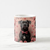American Staffordshire with Rose - Valentinstag Kaffeetasse (Mittel)