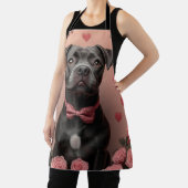 American Staffordshire with Rose - Valentinstag Schürze (InSitu)