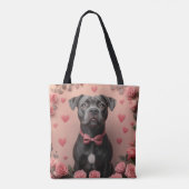 American Staffordshire with Rose - Valentinstag Tasche (Rückseite)