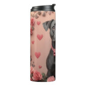 American Staffordshire with Rose - Valentinstag Thermosbecher (Nach links gedreht)