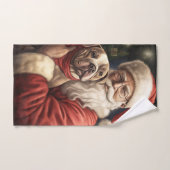 American Staffordshire with Santa Claus Christmas Badhandtuch Set (Handtuch)