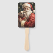 American Staffordshire with Santa Claus Christmas Fächer (Vorderseite)