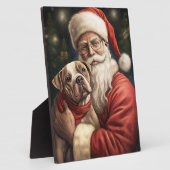 American Staffordshire with Santa Claus Christmas Fotoplatte (Seite)