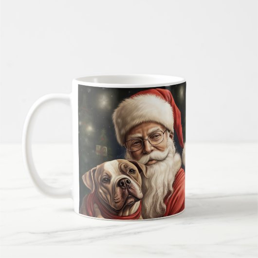 American Staffordshire with Santa Claus Christmas Kaffeetasse (Links)