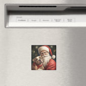 American Staffordshire with Santa Claus Christmas Magnet (In Situ (Geschirrspüler))