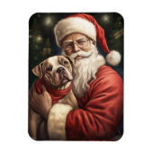 American Staffordshire with Santa Claus Christmas Magnet (Vertikal)
