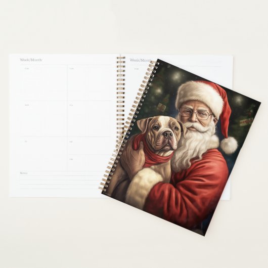 American Staffordshire with Santa Claus Christmas Planer (Anzeige)