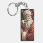 American Staffordshire with Santa Claus Christmas Schlüsselanhänger (Vorderseite links)