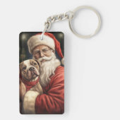 American Staffordshire with Santa Claus Christmas Schlüsselanhänger (Rückseite)