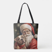 American Staffordshire with Santa Claus Christmas Tasche (Rückseite)