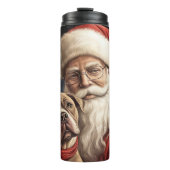American Staffordshire with Santa Claus Christmas Thermosbecher (Vorderseite)