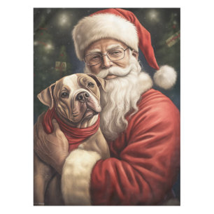 American Staffordshire with Santa Claus Christmas Tischdecke