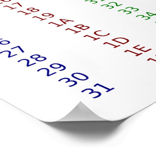 American Standard Code for Information Interchange Poster (Ecke)