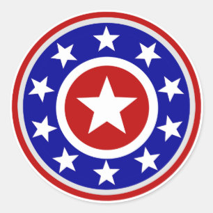 American Star Shield Runder Aufkleber