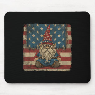 American Star Stripes 4. Juli Shirt Gnome Wome Mousepad