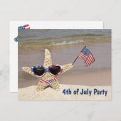 American Starfish 4. Juli Postkarte (Vorne/Hinten)