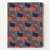 American Stars & Strips US Flag Weißer Text Notizblock (Rückseite)