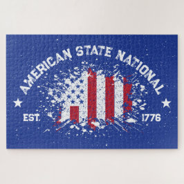 American State National Peace Flag Splat Est 1776 Puzzle