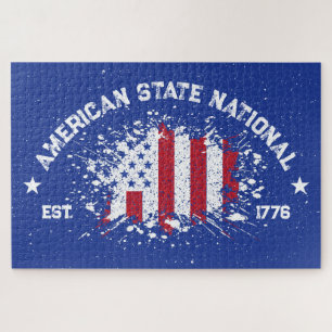American State National Peace Flag Splat Est 1776 Puzzle