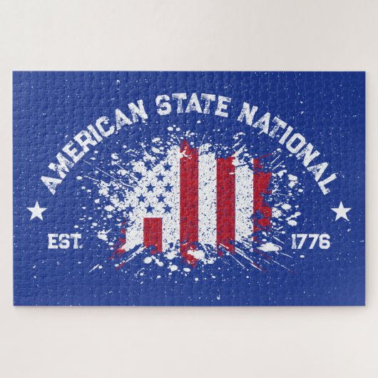 American State National Peace Flag Splat Est 1776 Puzzle (Horizontal)