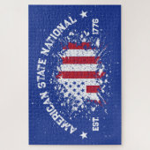 American State National Peace Flag Splat Est 1776 Puzzle (Vertikal)