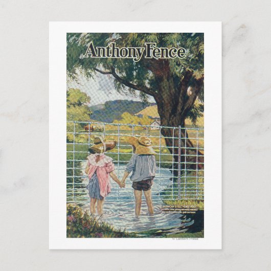 American Steel & Wire Co Fence Pond and Kids Postkarte (Vorderseite)