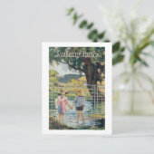American Steel & Wire Co Fence Pond and Kids Postkarte (Stehend Vorderseite)