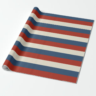 American Stripes - Patriotisches Umschlagpapier Geschenkpapier